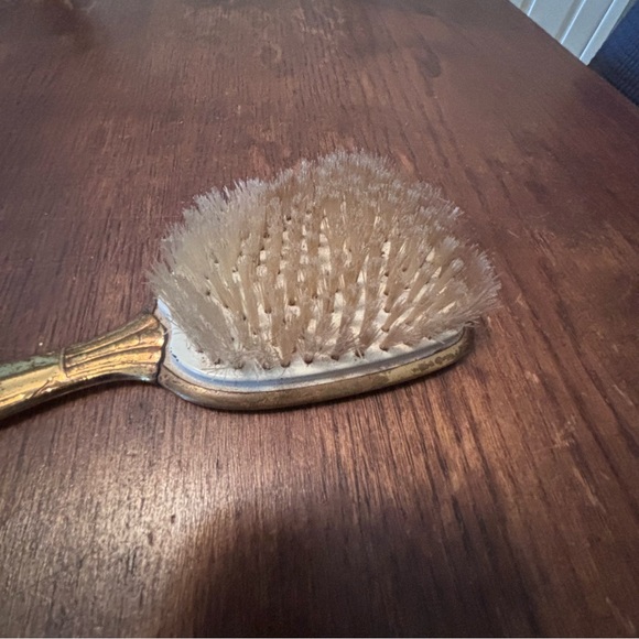 Vintage 4Pc Vanity Set Brush, Beveled Hand Mirror, Large‎ Jar & Lid - Picture 7 of 9